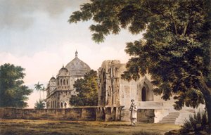 Pl。 18 Mounheerにあるモスクの南東からの眺め、 &39;Select Views in India&39;、パブ。 1780-83（アクアチントで着色されたエッチング） 作： William Hodges