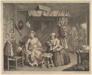 娼婦の遍歴、版画第3号 作： ウィリアム・ホガース