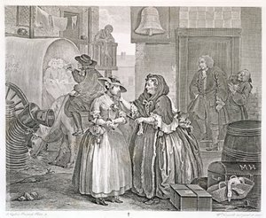 Harlot&39;s Progress、Plate One：Ensnared by a Procuress、1732（etching and engraving） 作： William Hogarth