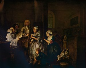 レーキの進歩-5：彼は結婚する、1733 1934 作： William Hogarth