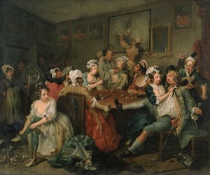熊手の進捗状況III：バラ酒場の熊手 作： William Hogarth