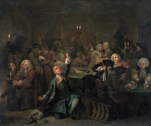 レーキの進捗状況VI：ゲームハウスのレーキ、1733 作： William Hogarth