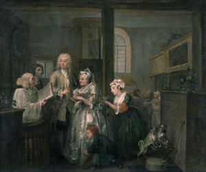 熊手の進歩V：老婆と結婚する熊手、1733年 作： William Hogarth
