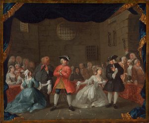 乞食オペラ』の一場面（17281729年）。 作： William Hogarth