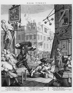 ビアストリート、1751 作： William Hogarth