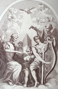 セント・クレメント・デーンズのケント祭壇画のバーレスク 作： William Hogarth