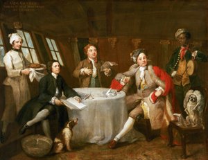 1745年6月、オステンド（ベルギー）沖で、戦利品を積んだフランス商船隊に勝利したことを記念して描かれた絵。