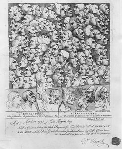 キャラクターと似顔絵、1743年4月発行 作： William Hogarth