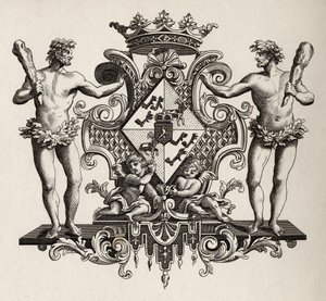 「ワークスオブホガース」のケンダル公爵の紋章、1833年発行 作： William Hogarth