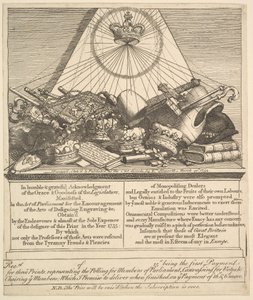 クラウン、マイター、メイスなど、1755年。 作： William Hogarth