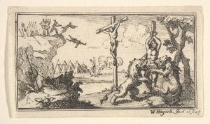 はりつけなど。ジョンビーバー、1725年以降の1725年のローマ軍の罰。 作： William Hogarth