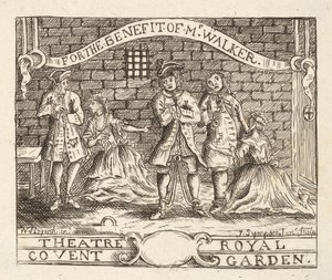 ミスターウォーカーの利益のために、シアターロイヤル、コベントガーデン、パブ。 1822 作： William Hogarth