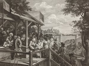 選挙の4つの版画。シート3：投票。 1758 作： William Hogarth