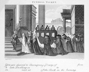 ウィリアム・ホガースによる葬儀のチケット 作： William Hogarth