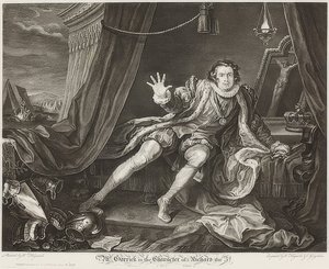 リチャード3世のキャラクターのギャリック-デアロールリチャーズ3世のギャリック.. 1746 作： William Hogarth