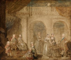 イングランド王ジョージ2世とその家族 作： William Hogarth