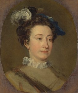 羽飾りのついた帽子の少女 作： William Hogarth