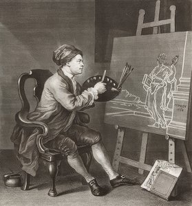 Hogarth Painting the Comic Muse - Hogarth malt die komische Muse。 1764 作： William Hogarth