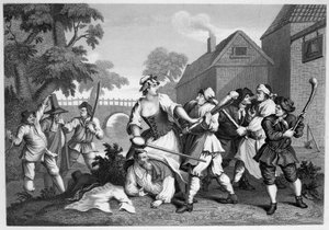 Hudibras The Knightがトゥルッラに提出 作： William Hogarth
