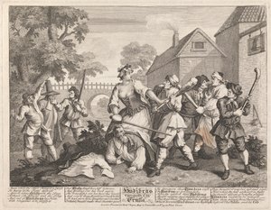 Trullaに打ち負かされたHudibras 作： William Hogarth