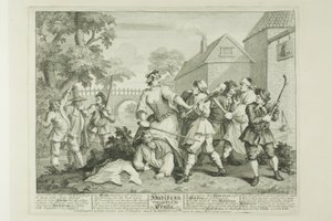フディブラス、トゥルーラに打ち負かされる』（『フディブラス』より5枚目 作： William Hogarth