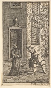未亡人を口説くフディブラスサミュエルバトラーズのための17の小さなイラストHudibras ...、1721-26。 作： William Hogarth