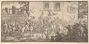 フディブラスとスキミントン17の小さなイラストサミュエルバトラーズフディブラ...、1721〜26。 作： William Hogarth