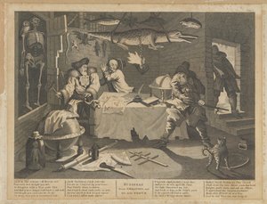 HudibrasはSidrophelと彼の男Whacumを打ち負かします 作： William Hogarth