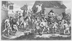 フディブラスがスキミントンに遭遇 作： William Hogarth