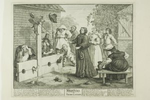 苦難の中のフディブラス、『フディブラス』より第6版 作： William Hogarth