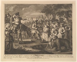フディブラスファーストアドベンチャーサミュエルバトラーズの12枚の大きなイラストHudibras、Pl ...、1725-68。 作： William Hogarth