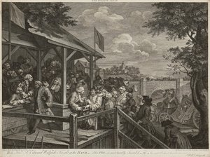 選挙のユーモア (4 個セット) (彫刻) 作： William Hogarth