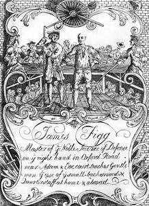 ジェームズ・フィグ - ウィリアム・ホガースによる広告、1729-30年頃