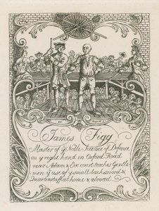 ホガースが設計したジェームズフィグのトレードカード 作： William Hogarth
