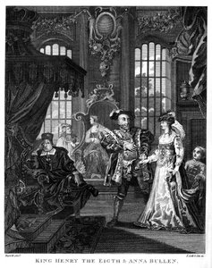 ウィリアム・ホガースによる「ヘンリー8世とアン・ブーリン 作： William Hogarth