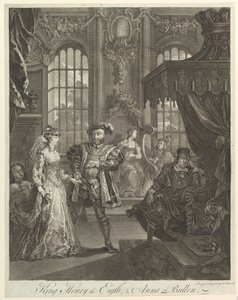 ヘンリー8世とアンナブレン王、ca。 1728。 作： William Hogarth