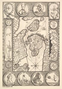 ストックホルムオーブリードゥラモットレーの地図ヨーロッパ、アジア、そしてパート1への旅、1723-24。 作： William Hogarth