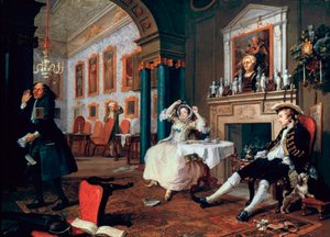 結婚アラモード：2.テテアテテ、1743 作： William Hogarth