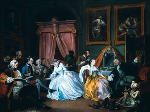 結婚アラモード：4.トイレット、1743 作： William Hogarth