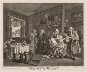 モードの結婚：伯爵夫人の死 作： William Hogarth