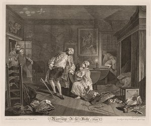 モードの結婚：伯爵の死 作： William Hogarth