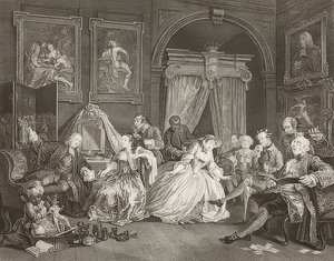 結婚アラファッション。シート4：トイレ-伯爵夫人のレバー。 1745（画像番号2221も参照） 作： William Hogarth