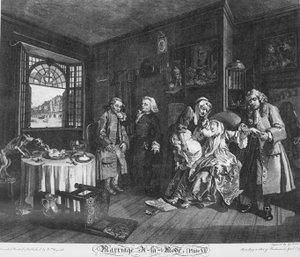 当世風結婚、プレート6、（伯爵風結婚） 作： William Hogarth