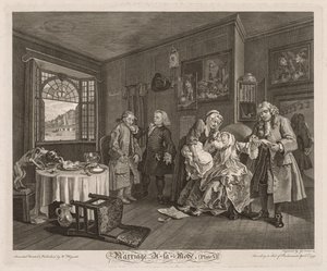 モードの結婚：伯爵夫人の死 作： William Hogarth