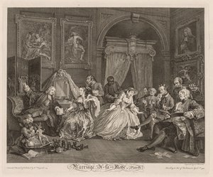 ファッショナブルな結婚: トイレのシーン 作： William Hogarth