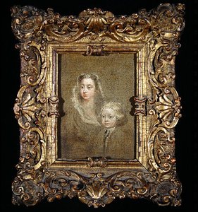 メアリー・エドワーズ・ハミルトンとその息子、ジェラード・アン（油彩・キャンバス） 作： William Hogarth