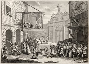 「The Works of Hogarth」のバーリントンゲートの仮面舞踏会とオペラ、1833年発行 作： William Hogarth