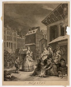 朝、一日の四時から一皿 作： William Hogarth