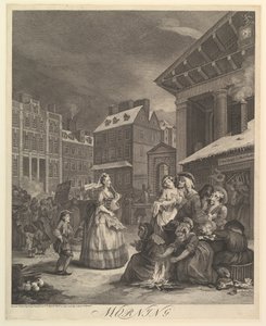 朝：1738年3月25日、その日の4回。 作： William Hogarth