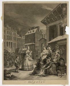 朝、一日の四時から一皿 作： William Hogarth